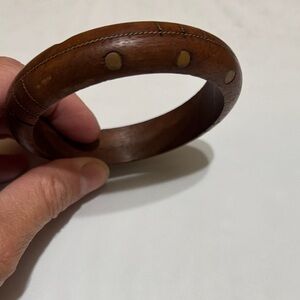 Brown Wooden Bangle Bracelet